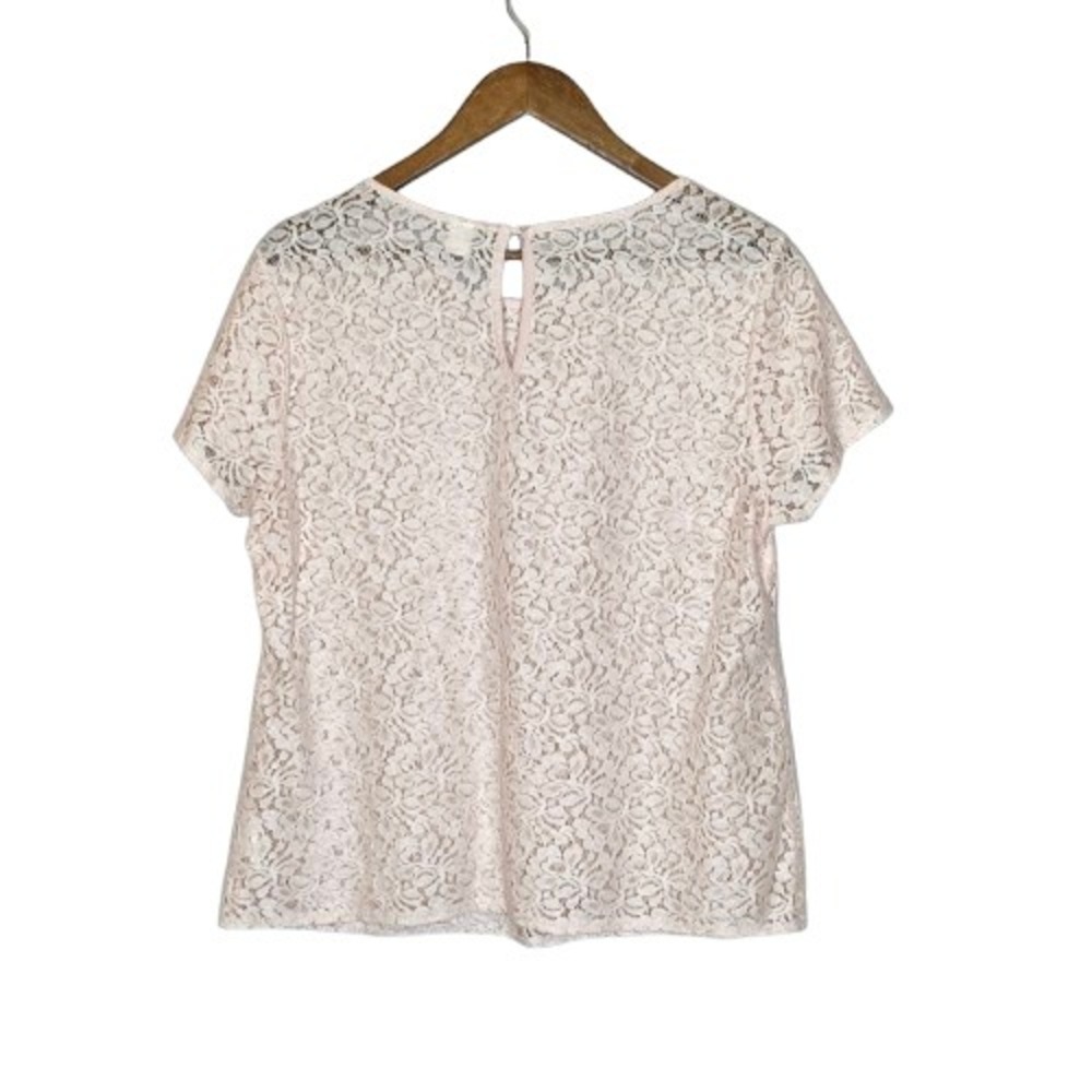 Old Navy Womens Sheer Floral Lace Top Size L Pink Coquette Romantic Soft Girl - Picture 8 of 11